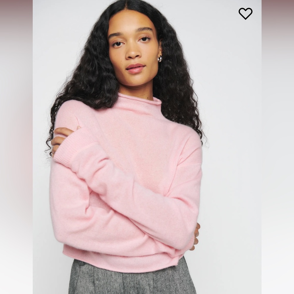 Reformation blush cropped cashmere sweater
